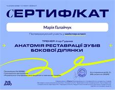 Сертификаты: