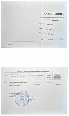 Сертификаты: